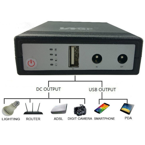 WGP Mini UPS 5V 9V 12V Volt Output for Router, Onu, CC Camera Backup With Charger